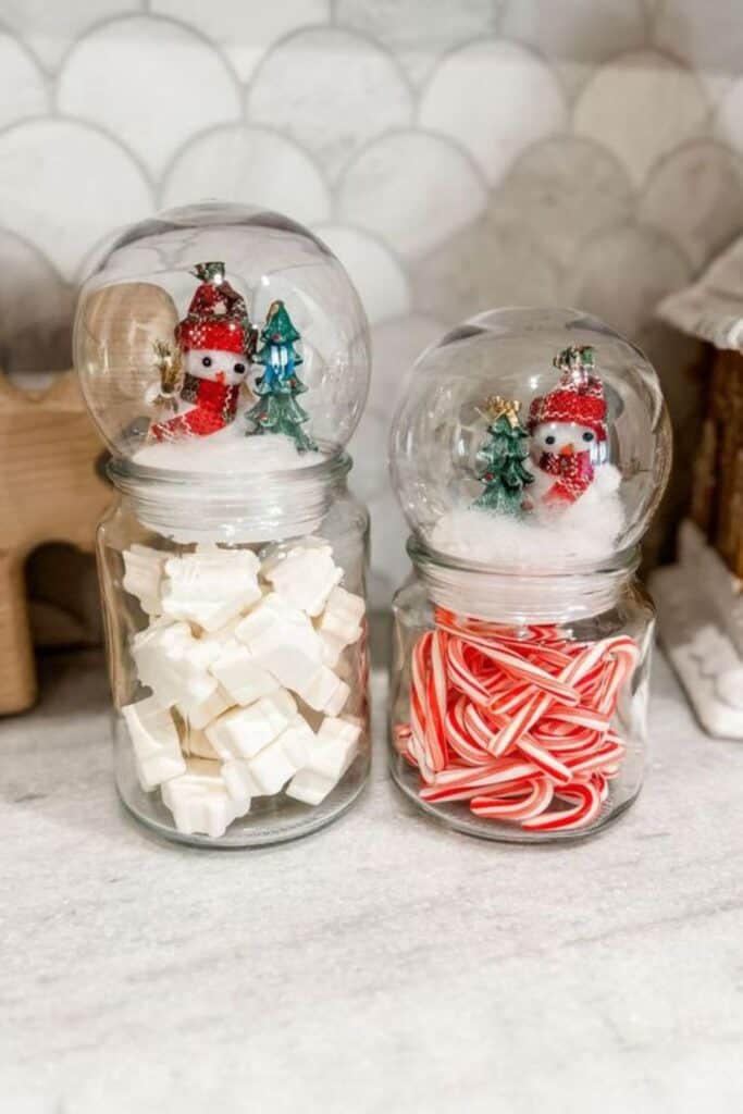 sweet jars for winter wedding centerpiece 