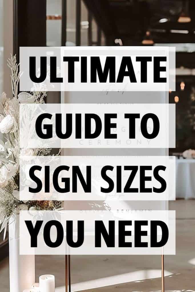 guide to wedding sign sizes 