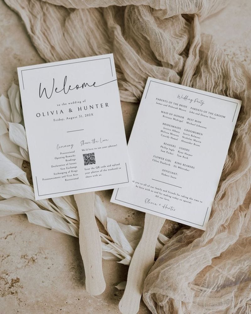 wedding ceremony program size