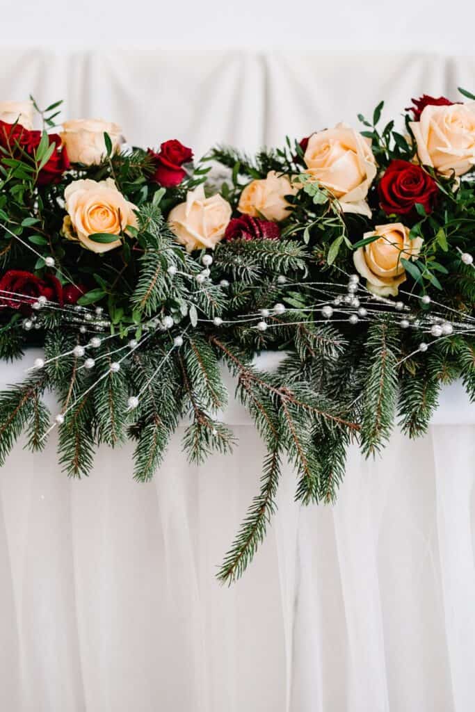 hanging garlands for winter wedding 