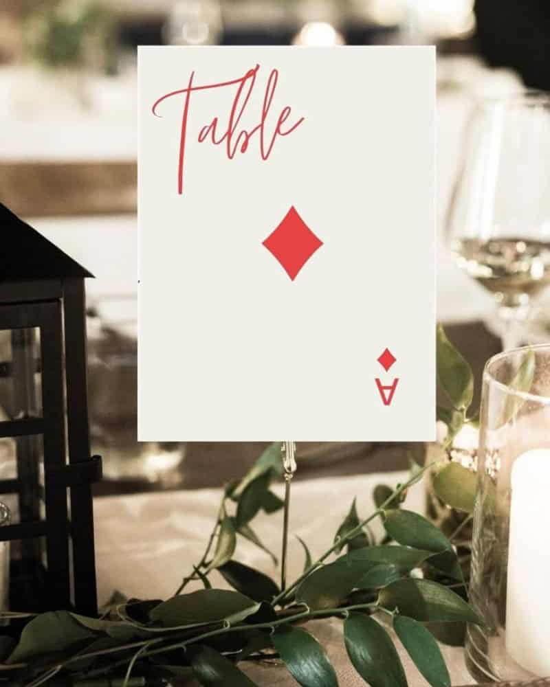 vegas themed wedding tablescape