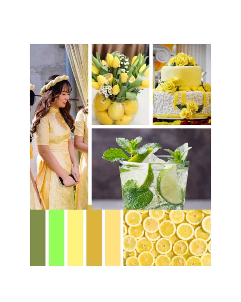 lemon yellow and lime green wedding colors