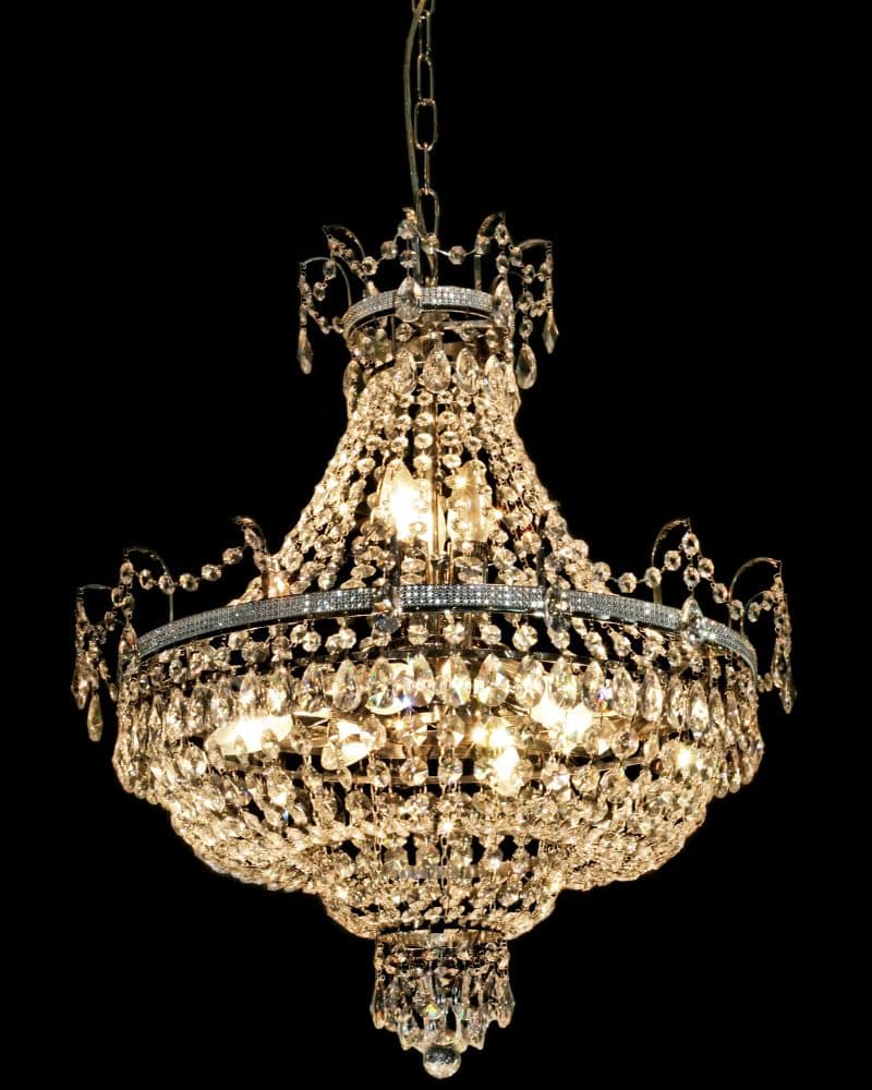 chandelier for black tie wedding