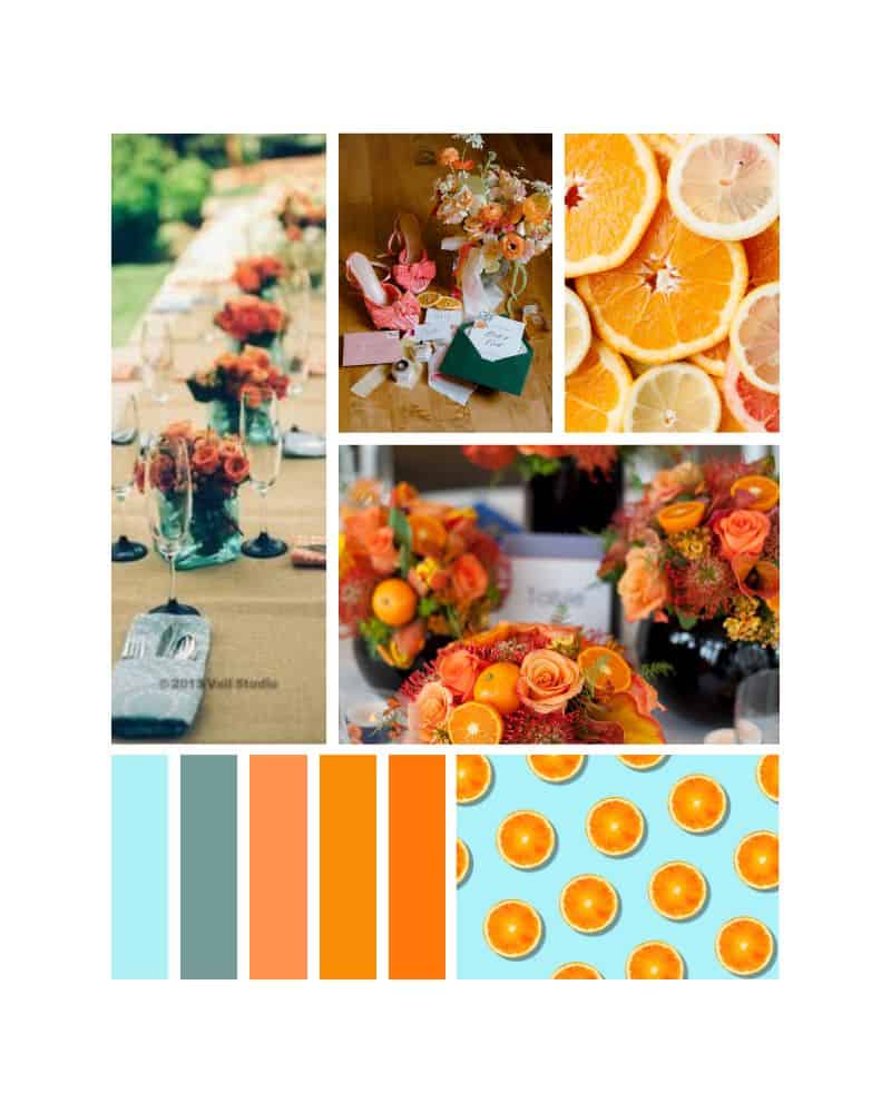 tangerine and blue color palette 