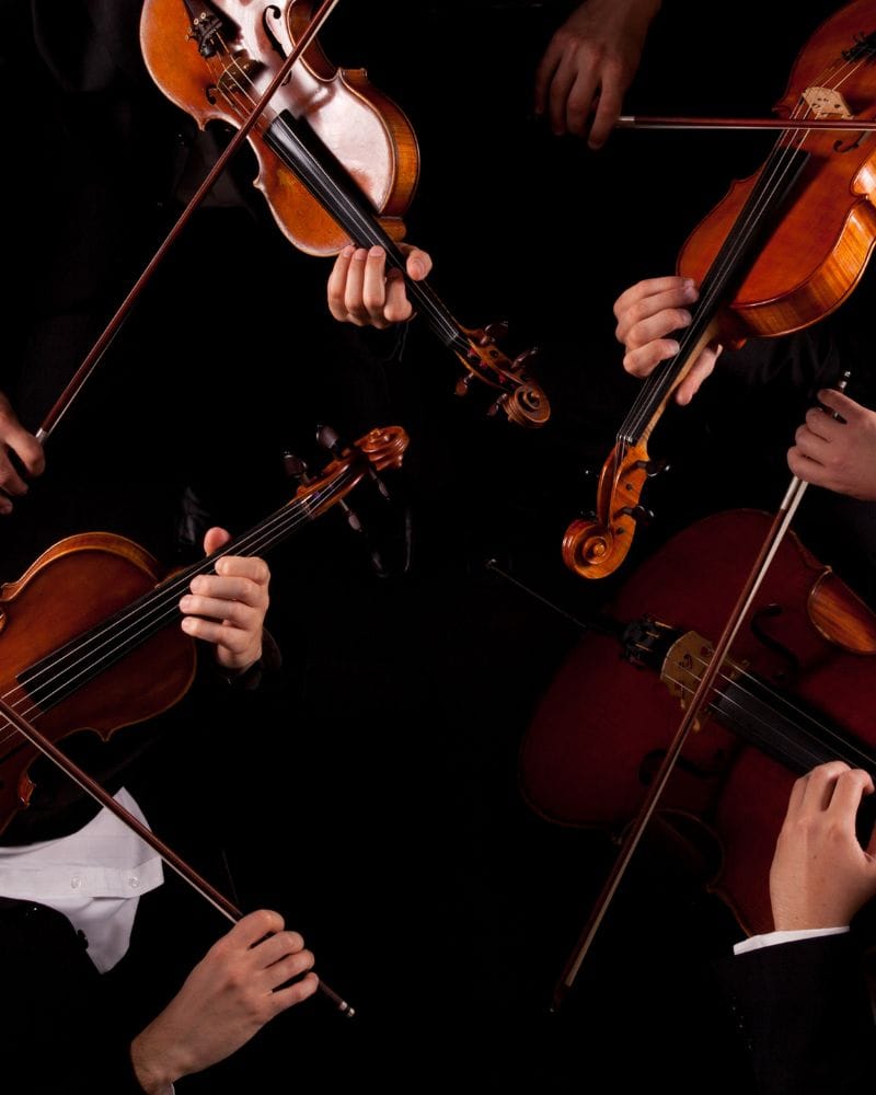 string quartet for chic black tie wedding