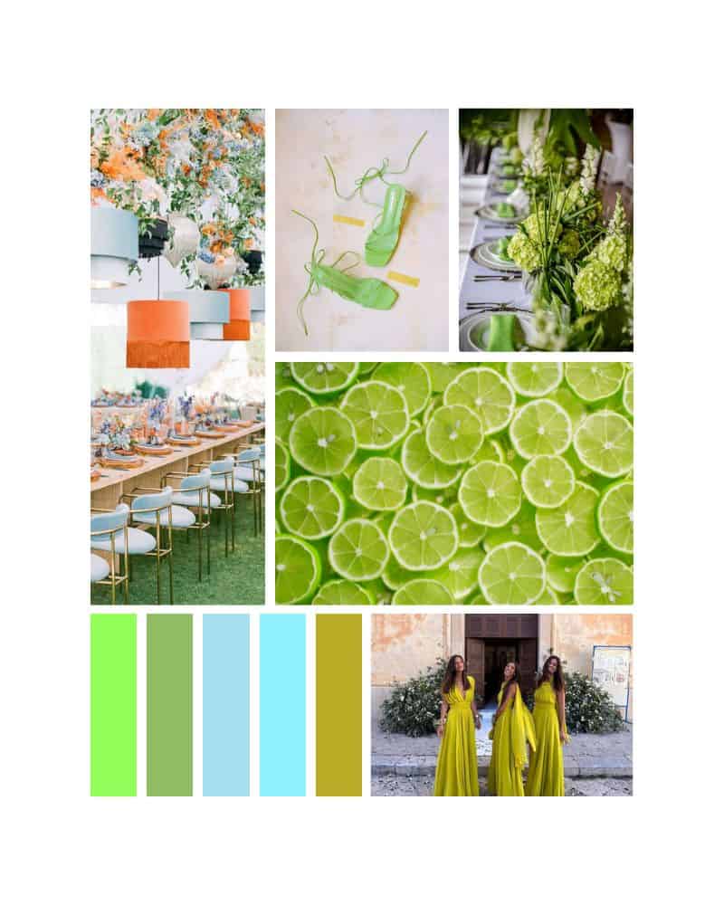 green and blue colors wedding