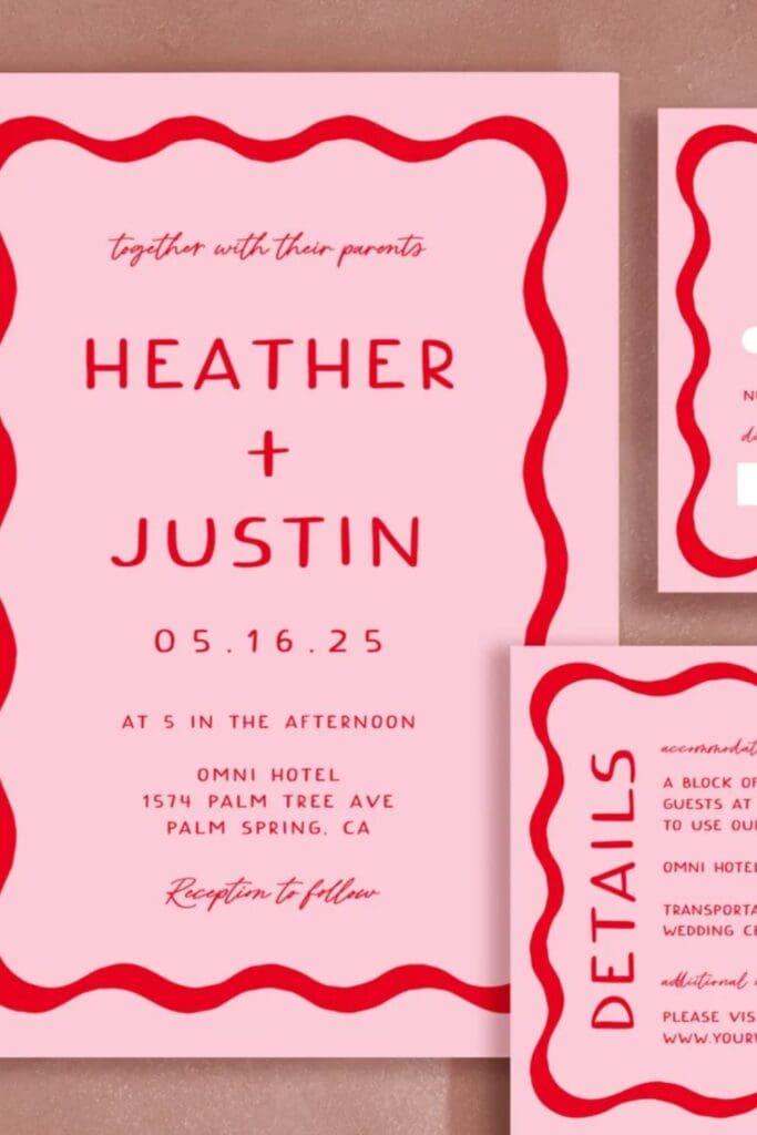 retro wedding stationery