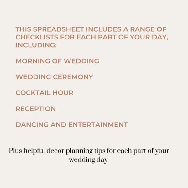 Wedding Decor Checklist - Image 5