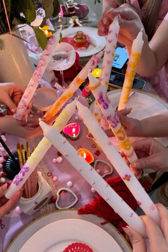 crafts for valentines day - candle painting activity 