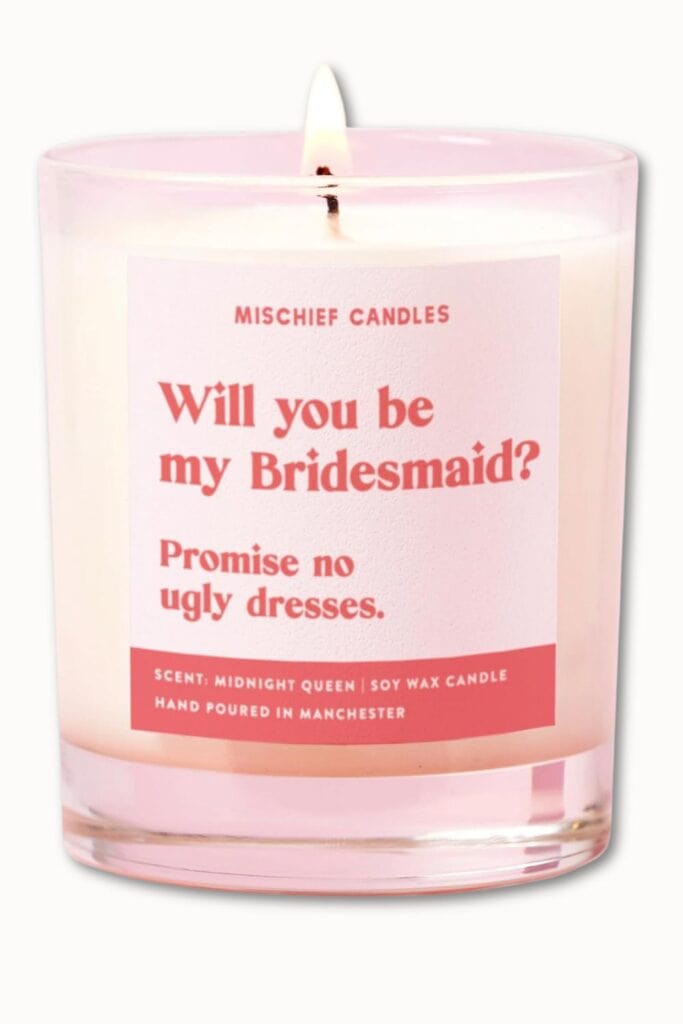 bridal party proposal candle 