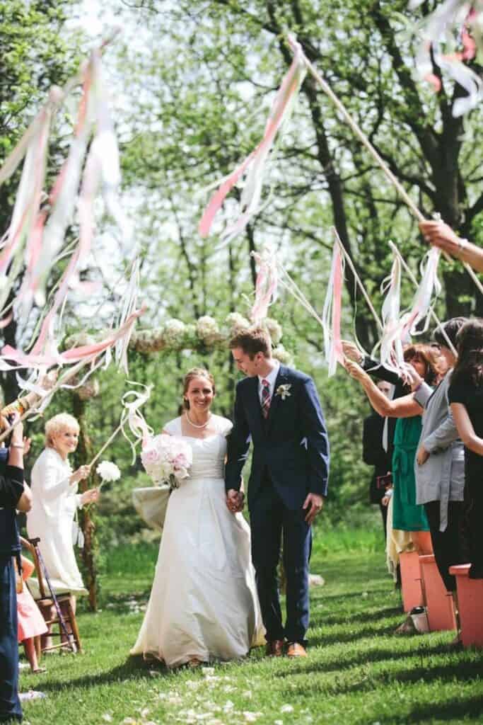 confetti wands for backyard wedding 