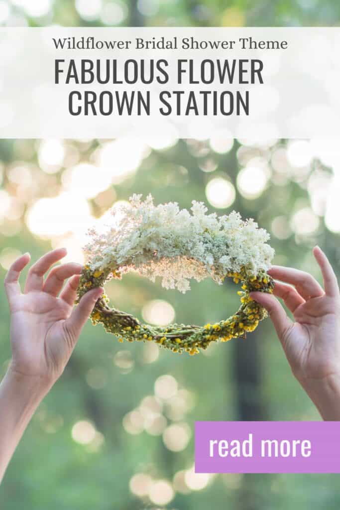 wildflower bridal shower - flower crown making