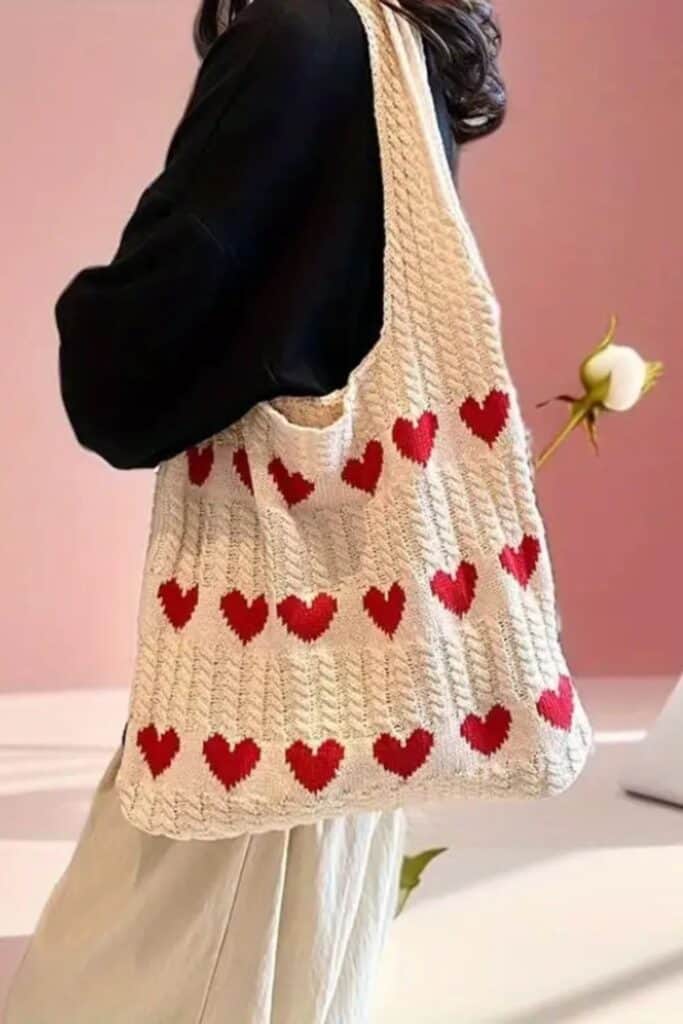 knitted heart tote bag - Galentines Party Goodie Bags