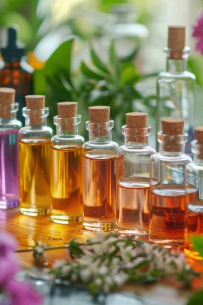 DIY Perfume making activity at backyard wedding games 