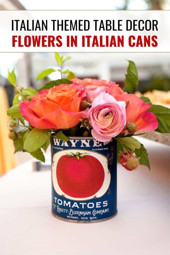 DIY italian tin with flowers in