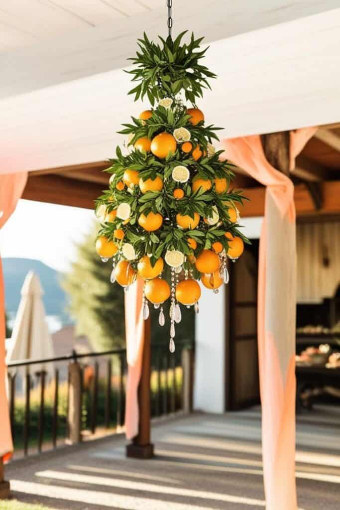 citrus chandelier decor