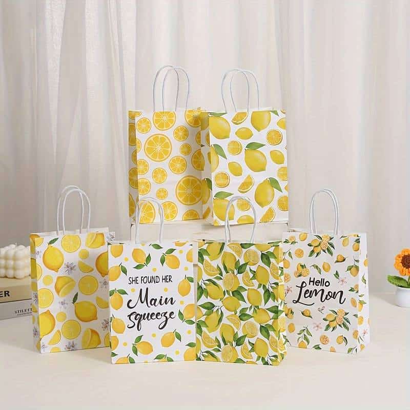 paper lemon gift bags