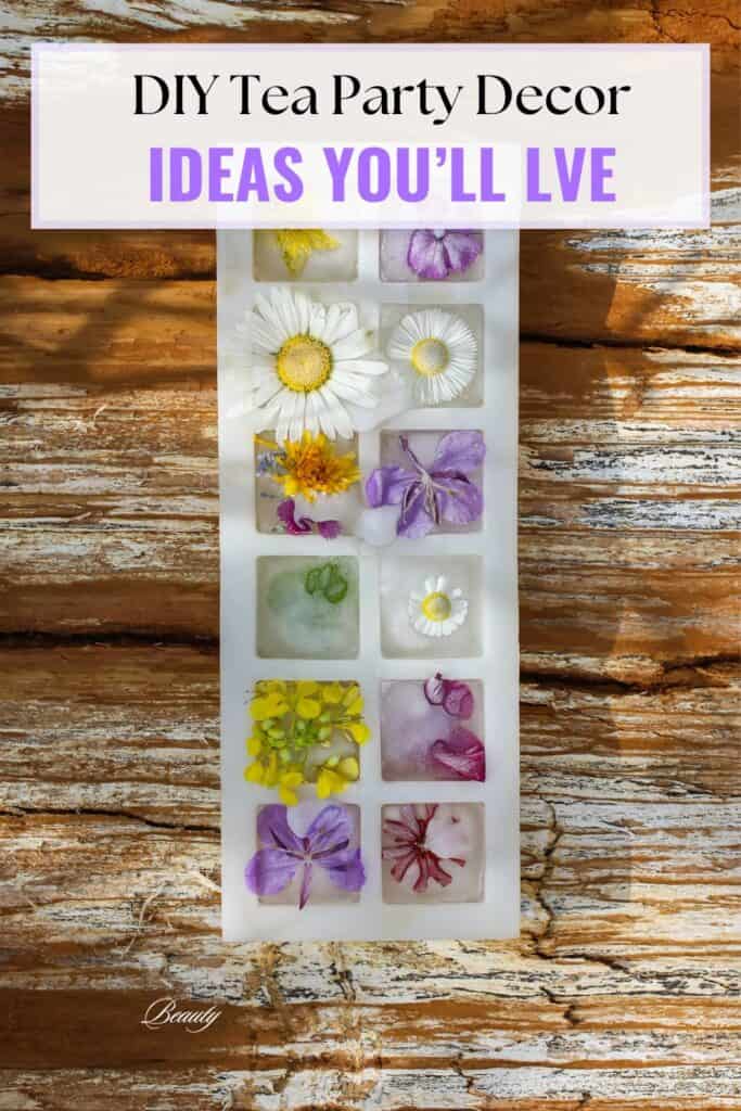 edible flower ice cubes for high tea party