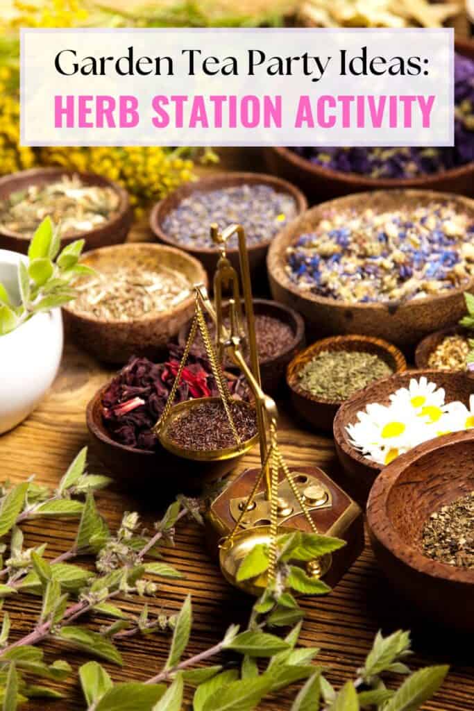 herb station with a range of different herbs in bowls