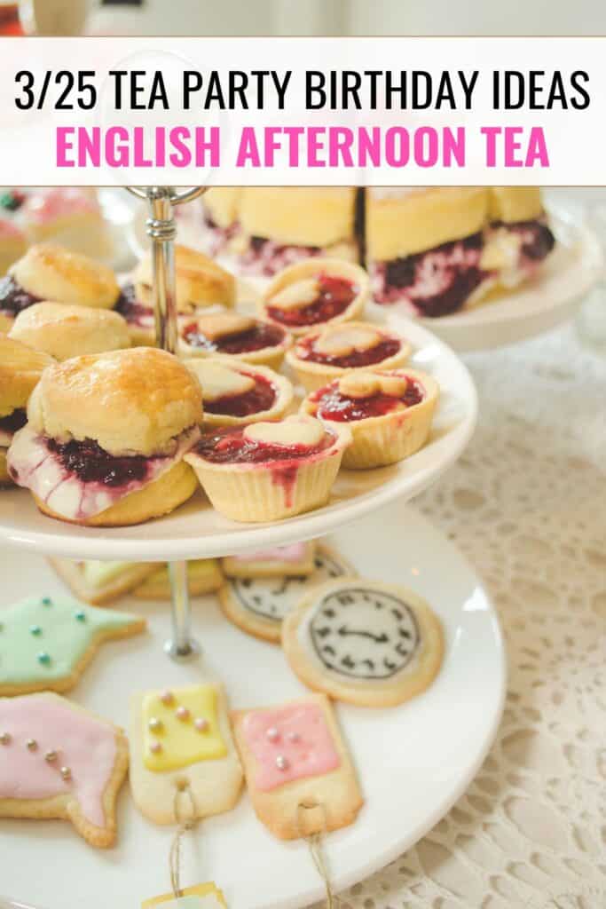 high tea party scones on a tiered platter