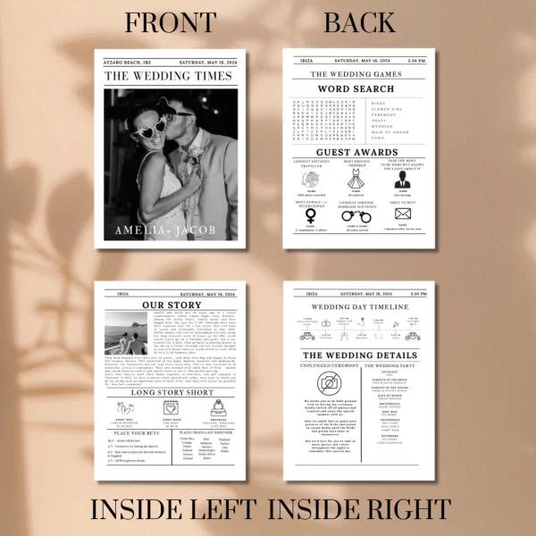 Custom Wedding Newspaper Template (Digital Download) - Image 8