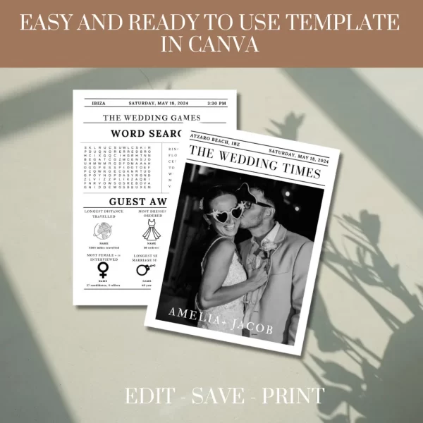 Custom Wedding Newspaper Template (Digital Download) - Image 4