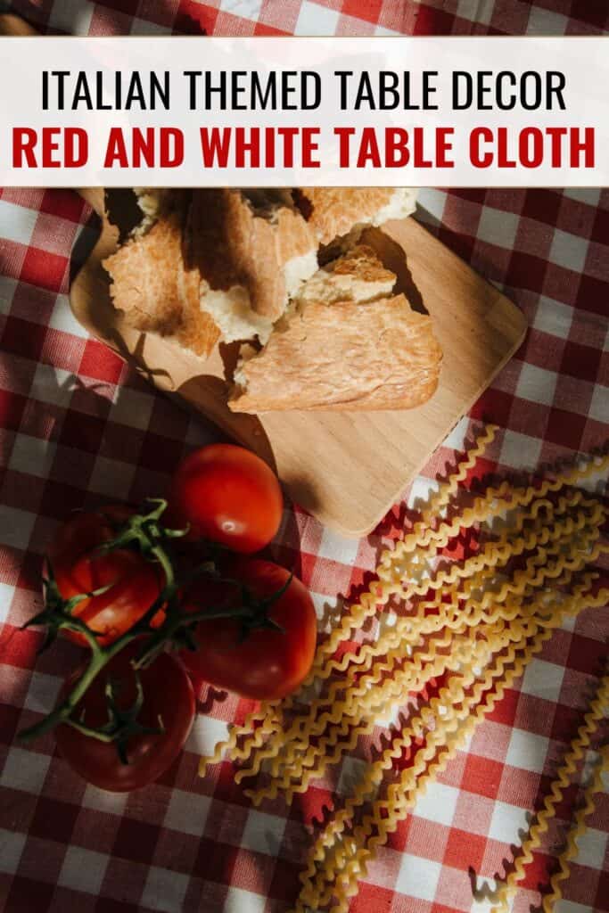 red and white checkered table cloth for italian picnic