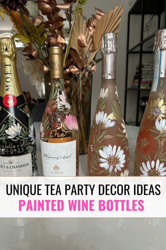 hand painted wine bottle craft activity for birthday party