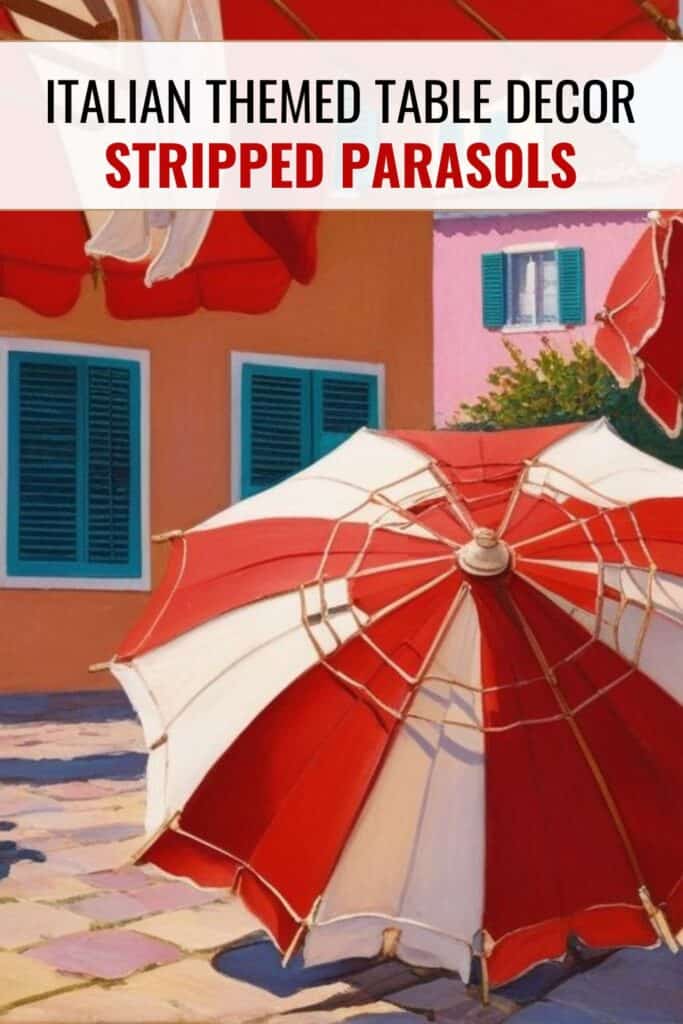 red and white italian parasols 