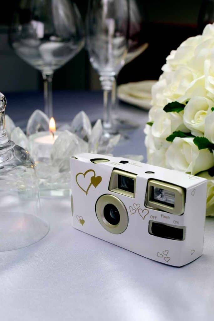 vintage wedding favors - disposable cameras