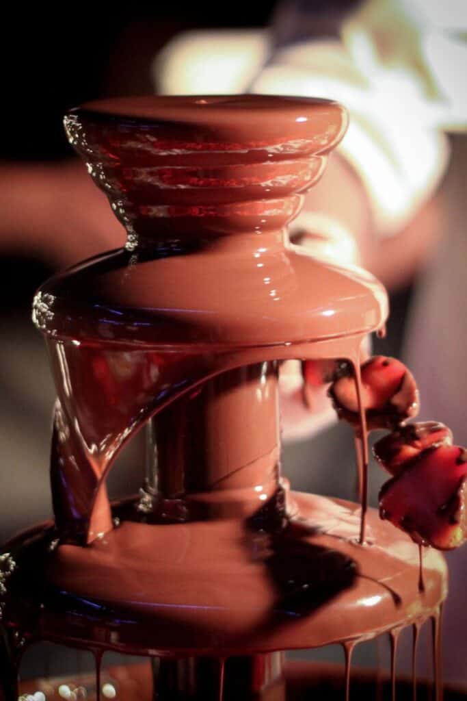 chocolate fountain for pj party for adults