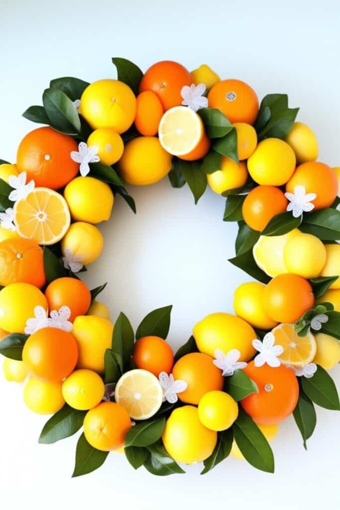 citrus wedding wreath