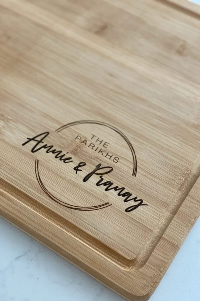 custom chopping board - personalised bridal shower gifts