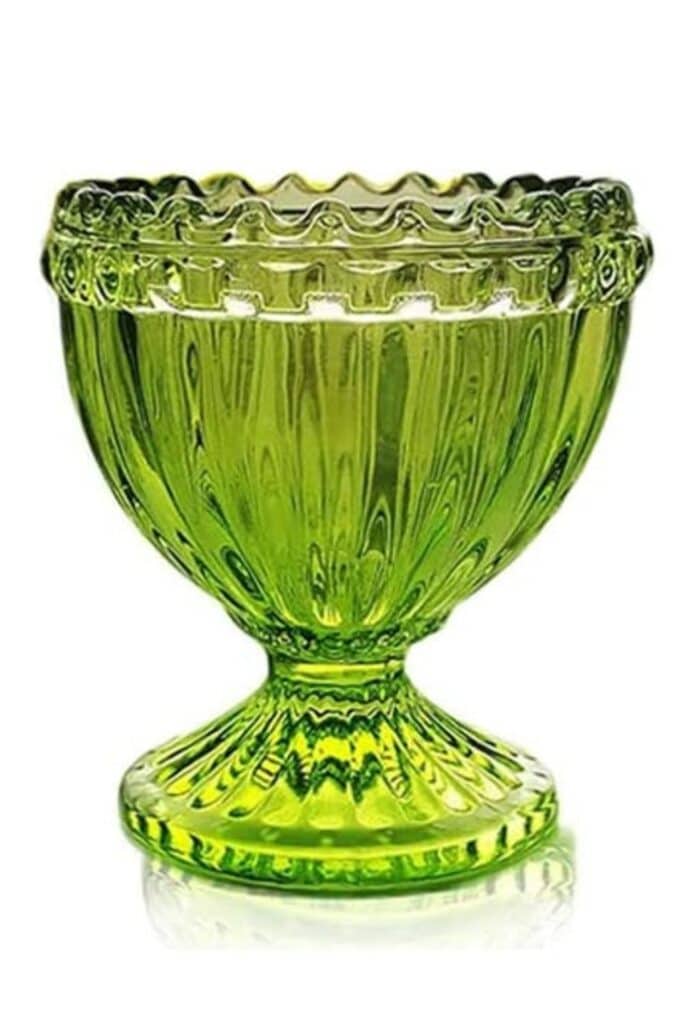 green glass egg cup 