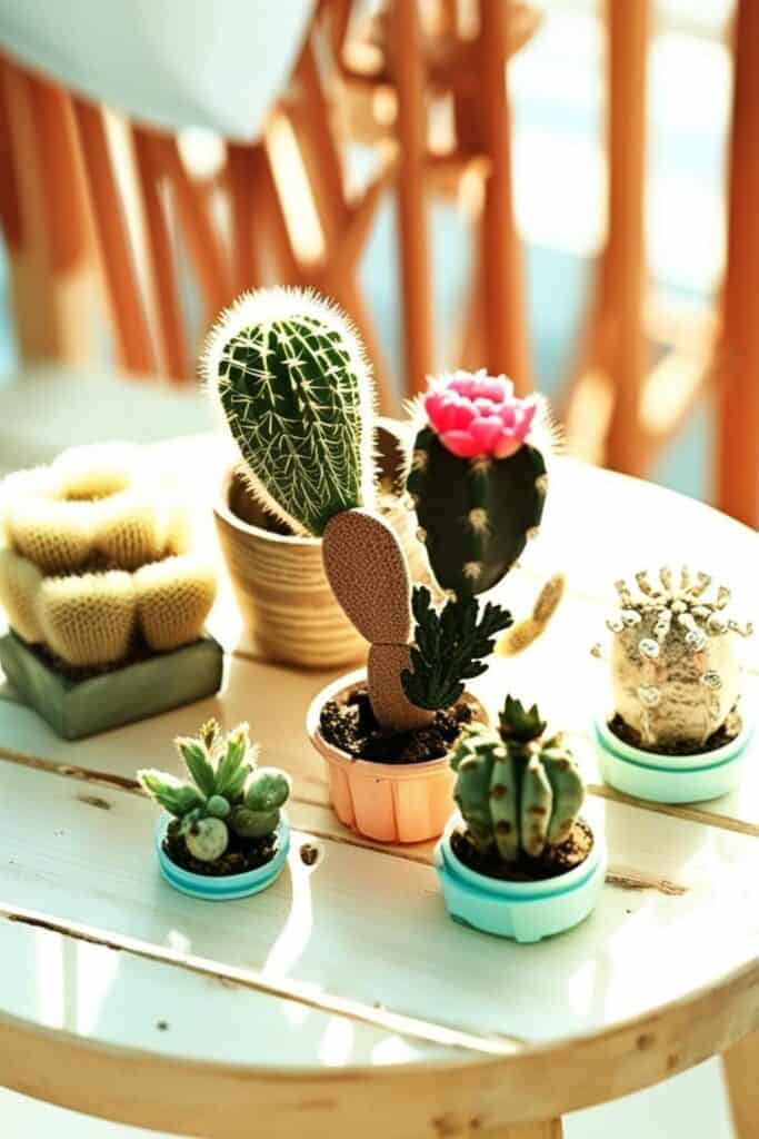 mini cactus decor 