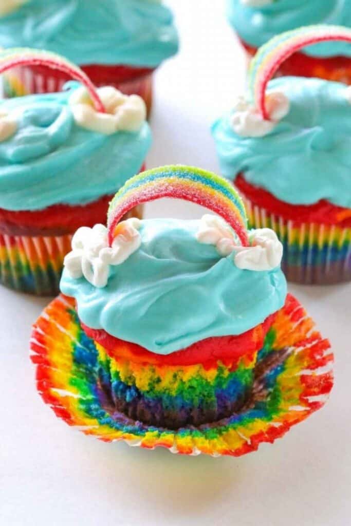 rainbow cupcakes for st patricks day