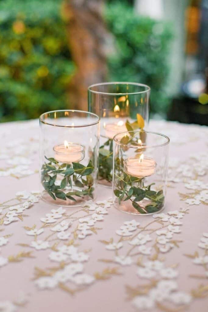 floating tealights centerpiece