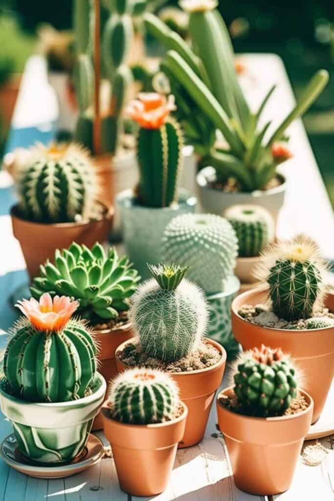 floral cactus centerpieces