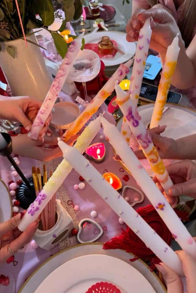 valentines craft activity - candle painting