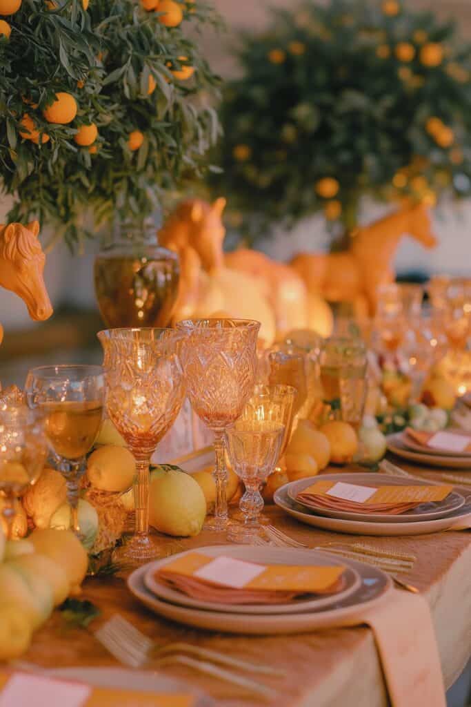 citrus fruit table decor 