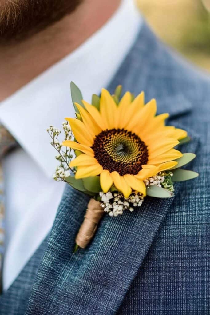 sunflower boutonniere