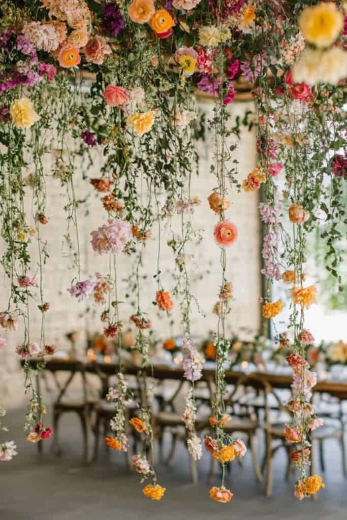 wedding floral garland - whimsical garden wedding