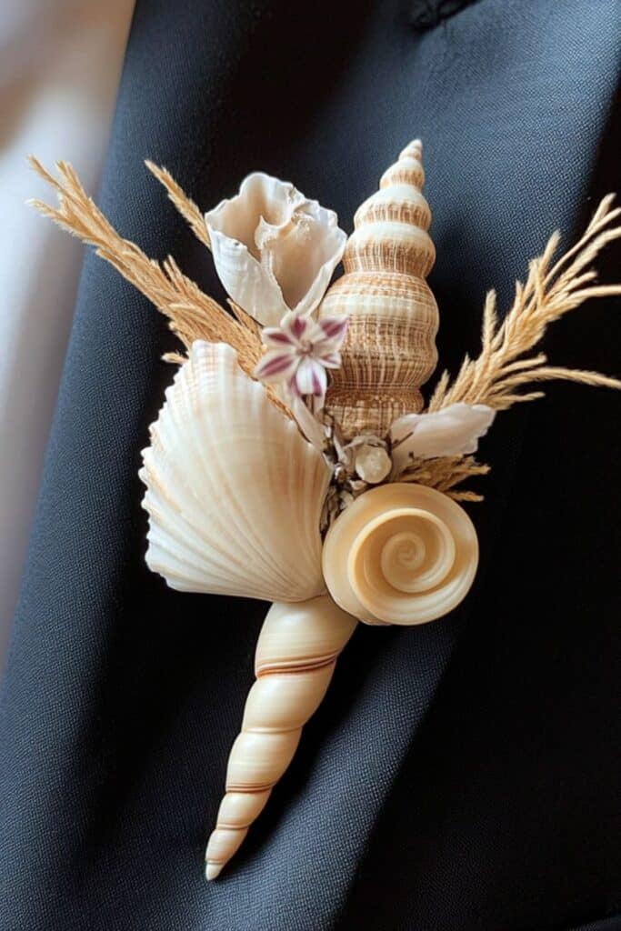 shell boutonniere 