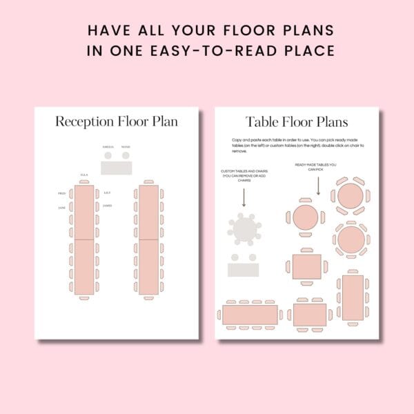 wedding day floor plans