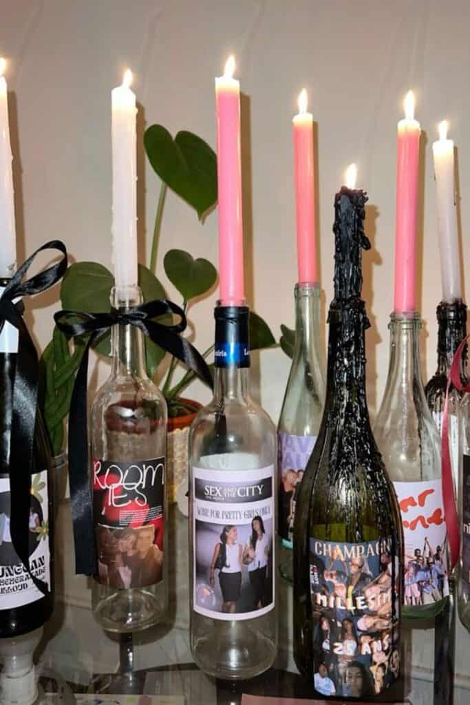 wine bottle candle holders decor wedding