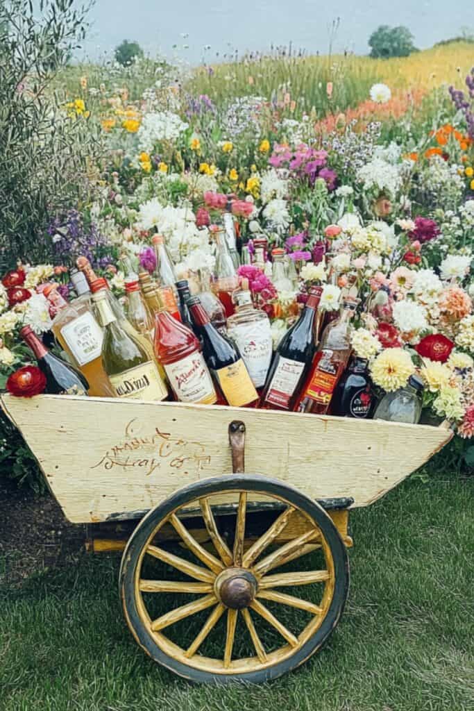 wheelbarrow drinks fridge - garden wedding