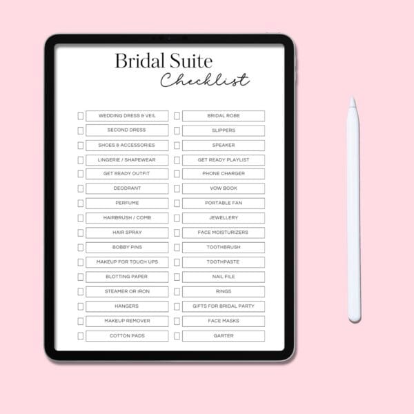 bridal checklist printable