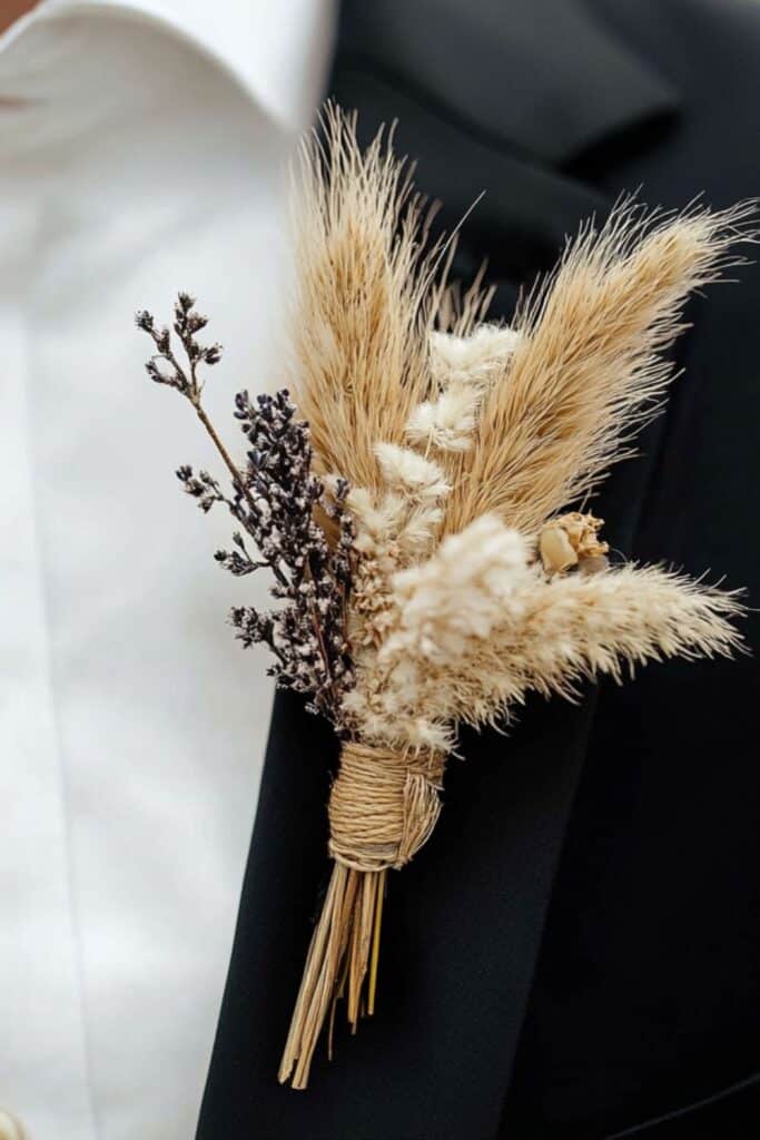 pampas grass boutonniere