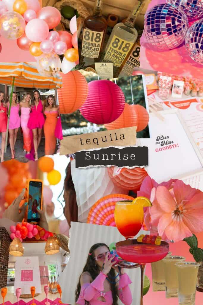 tequila sunrise pool party bachelorette themes