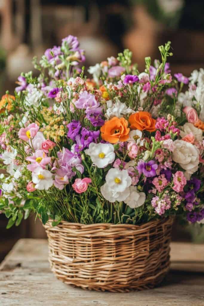 flower basket summer wedding ideas 